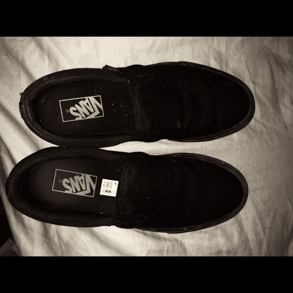 Black slip on Vans
